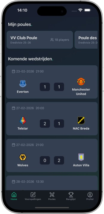 Poule app on mobile